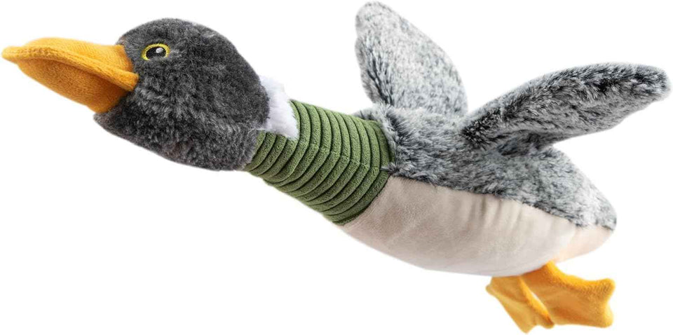 Best Pet Supplies Interactive Squeaky Dog Chew Toy, Ideal Dog Toys for Chewers, Small, Medium & Large Dogs, and Fetch Lovers - Crinkle Duck (Light Pink), Large