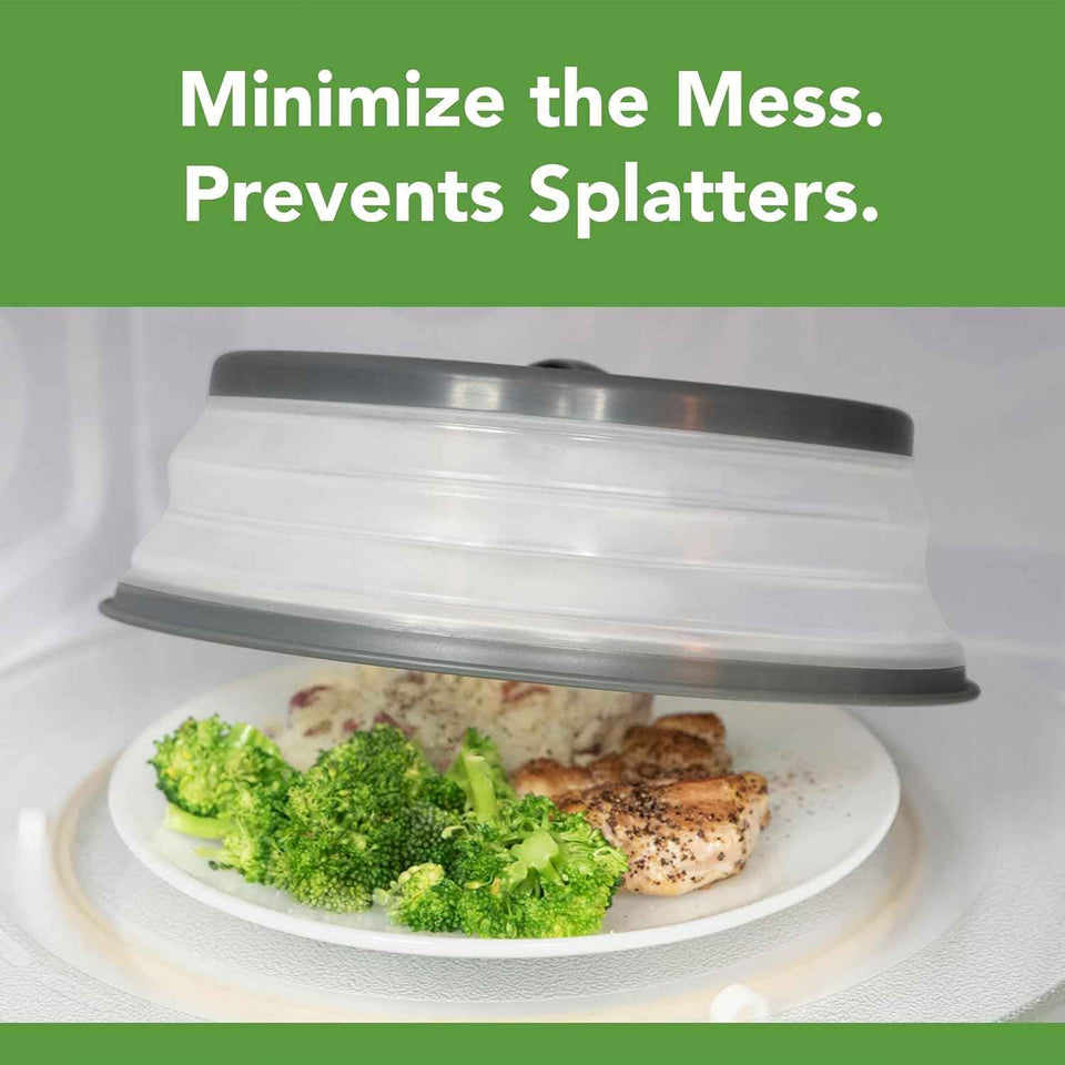 10 Inch Heavy Duty Tovolo Microwave Cover for Food Splatter, Collapsible & Vented, Charcoal Gray