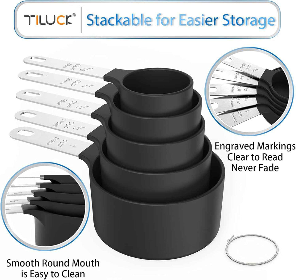 TILUCK Measuring Cups & Spoons Set for Accurate Cooking and Baking Measurements
