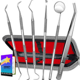 G.CATACC Dental Tools, Dental Pick Teeth Cleaning Tools Hygiene Kit, Plaque Remover for Teeth, Professional Stainless Steel Tooth Scraper Plaque Tartar Cleaner - with Case