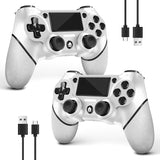 AceGamer 2 Pack wireless controller for PS4/Pro/Slim/PC with non-slip grip and USB-C cable (Pink and White)