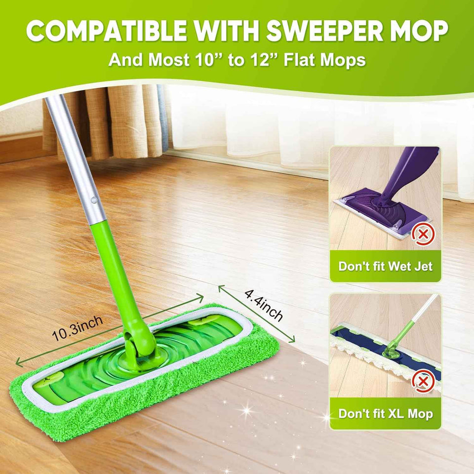 Coral Fleece Reusable Mop Pads 6-Pack for Sweeper Mop - Washable Refills