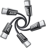 Lisen 5-pack usb c to c cable, 60w fast charging, 10ft for iphone 17, ipad, galaxy s25/s24