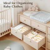 DIMJ Drawer Organizers Clothes - 4 Piece Set of Shallow Dresser Organizer Bins for Nursery, Clothing, Baby Clothes, Socks, Underwears and Tie