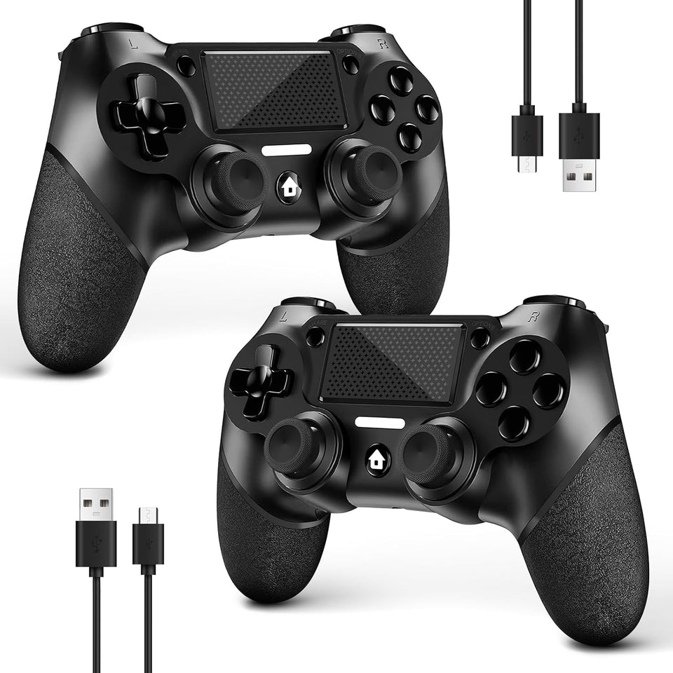AceGamer 2 Pack wireless controller for PS4/Pro/Slim/PC with non-slip grip and USB-C cable (Pink and White)