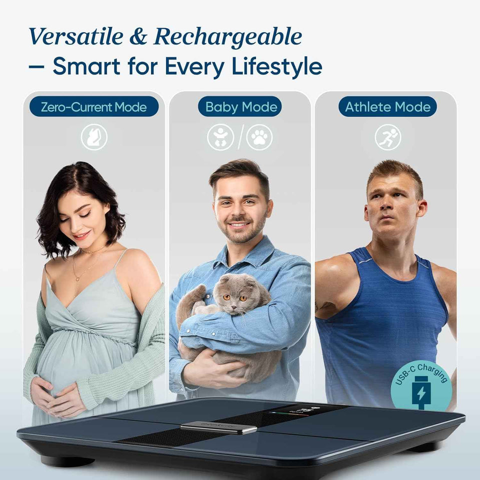 Etekcity FSA&HSA Eligible Smart Scale for Body Weight Fat, Digital Bathroom Weighing Machine for Accurate BMI Muscle Mass Composition, Home Use Apple Health Compatible Fitness Equipment