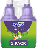 Swiffer WetJet Multi-Purpose and Hardwood Liquid Floor Cleaner Solution Refill with Gain Scent - 42.2 fl oz each, (Pack of 2)