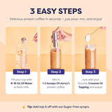 Caramel Protein Iced Coffee - Premium Whey Protein & Instant Iced Coffees - 100% Natural Cold Brew - Zero Artificial Flavors & Sweeteners, 80 mg Caffeine Per Serving, No Added Sugar, 20 Servings