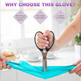 Elgood Reusable Dishwashing Gloves, Latex-free Cotton Lining, 2 Pairs, Purple and Blue, Medium