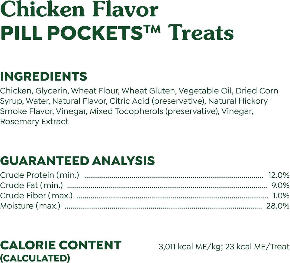 Greenies Pill Pockets for Dogs Large Size, Soft Dog Treats, Chicken Flavor, 15.8 oz. Pouch (60 Treats)