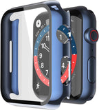Misxi 2 Pack Tempered Glass Case Compatible for Apple Watch Series 11 (2025) Series 10 46mm, Screen Protector Cover for iWatch, Black