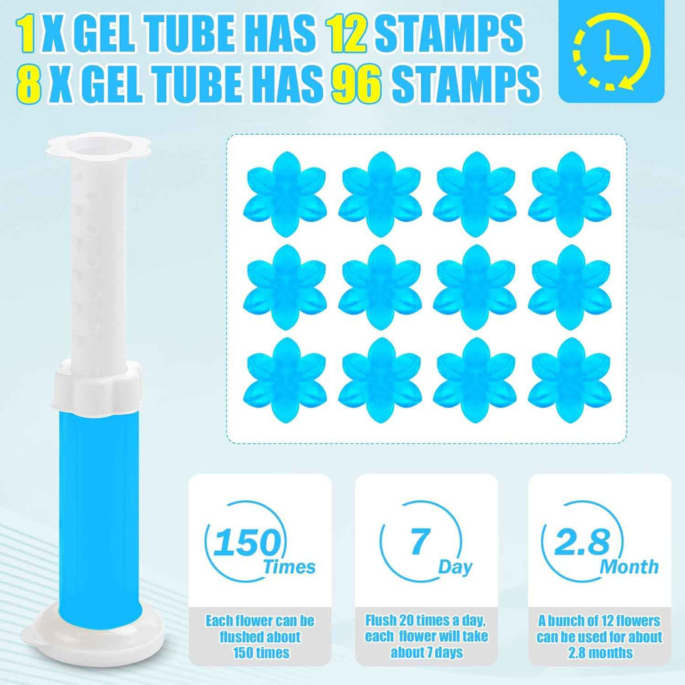 8-Pack Toilet Gel Stamp, 96 Stamps, 8 Kinds of Scent, Long-Lasting Bathroom Freshener