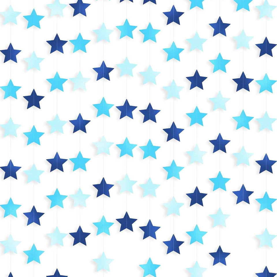 Patelai Glitter Star Garland Banner Christmas Decor 130 Feet Star Hanging Bunting Banner Twinkle Backdrop for Homecoming Classroom Wedding Birthday Halloween Party Supplies(Gold)