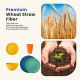 Homienly 40-Piece Unbreakable Wheat Straw Dinnerware Set, Service for 8