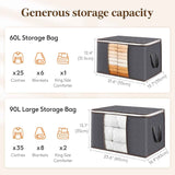 6 Pack Clothes Storage Bins with Lids, Foldable Blanket Storage Bags with Zippers