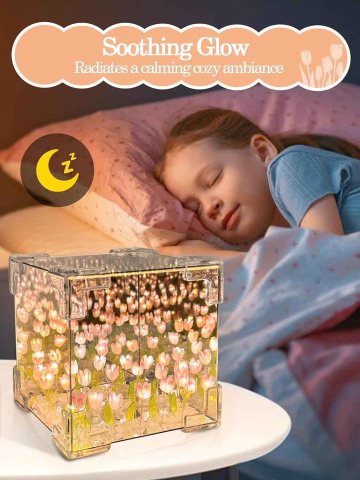 Tulip Lamp Night Light, Birthday Valentines Day Gifts for Women Her, LED Infinity Mirror Lamp Tulips Artificial Flower Lamp for Home Room Decor Romantic Gifts for Girlfriend Mom Sister Grandma Wife | Creative Gift, Artificial Flower, Decorations Lights