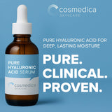 Hyaluronic acid serum for skin, 100% pure, anti-aging, intense hydration, non-greasy, paraben-free, 2oz
