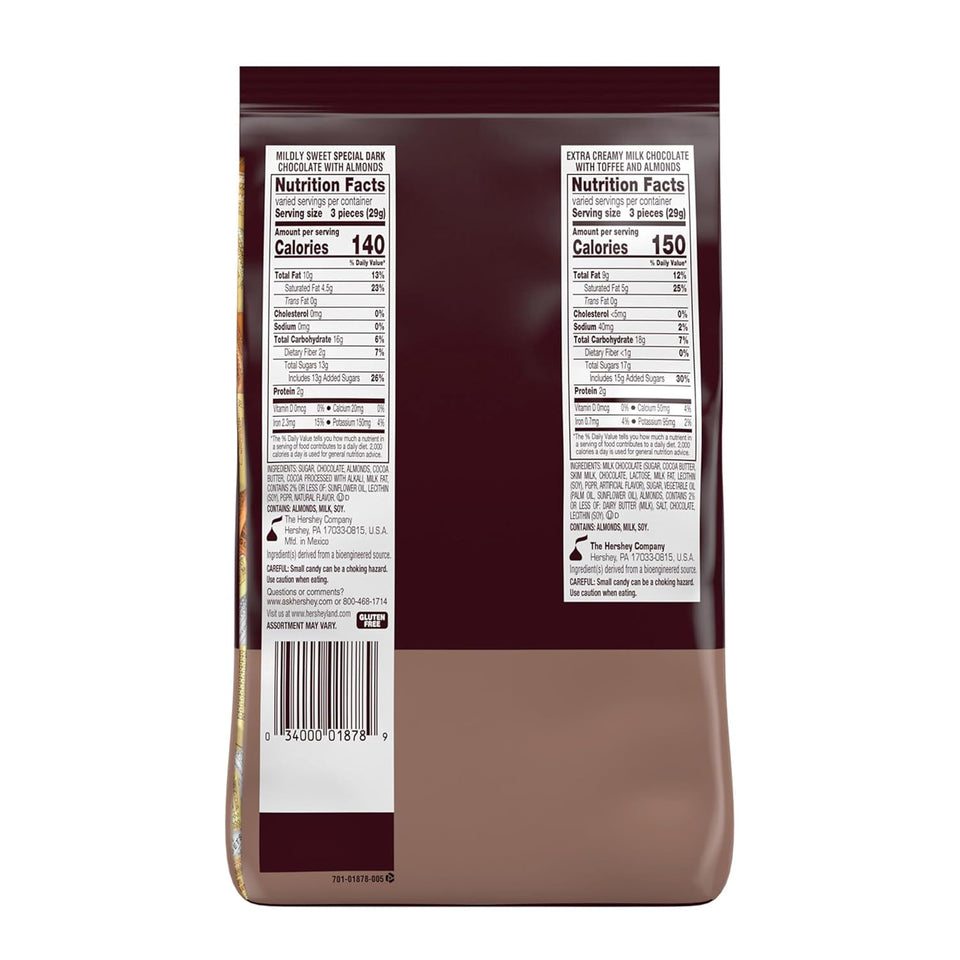 HERSHEY'S NUGGETS Assorted Chocolate Candy Party Bag, Great Stocking Stuffer and Holiday Candy, 31.5 oz
