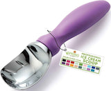 Spring Chef Heavy Duty Ice Cream Scoop with Comfortable Handle - Professional Ice Cream Scooper for Gelato, Sorbet, Cookie Dough, Melon, Frozen Yogurt - Dishwasher Safe Metal Kitchen Tool - Black