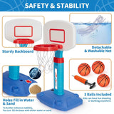 Toddler Basketball Hoop Indoor for Age 1-3, Adjustable Kids Basketball Hoops, Mini Basketball Hoop with 3 Balls for Outdoor Poolside, Birthday Christmas Sport Toys Gift for Baby Boys Girls Age 1 2 3 4