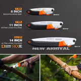 REXBETI Folding Saw, Heavy Duty 11 Inch Extra Long Blade Hand Saws for Wood Camping, Dry Wood Pruning Saws With Hard Teeth, Quality SK-5 Steel, Gifts for men