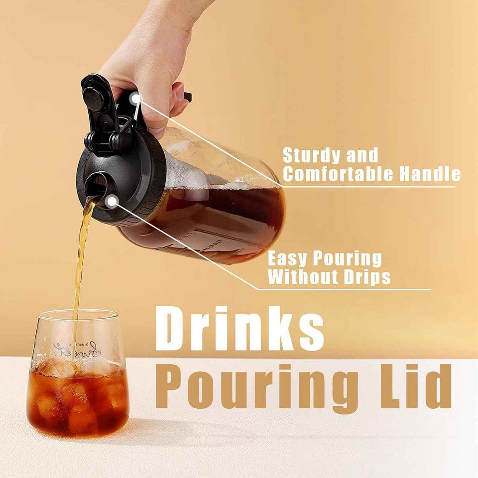 Mason Jar Pour Spout Lid for Wide Mouth Mason Jars with Airtight Handle