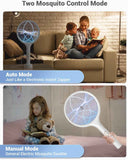 YISSVIC Electric Fly Swatter 4000V Bug Zapper Racket Dual Modes Mosquito Killer with Purple Mosquito Light Rechargeable for Indoor Home Office Backyard Patio Camping