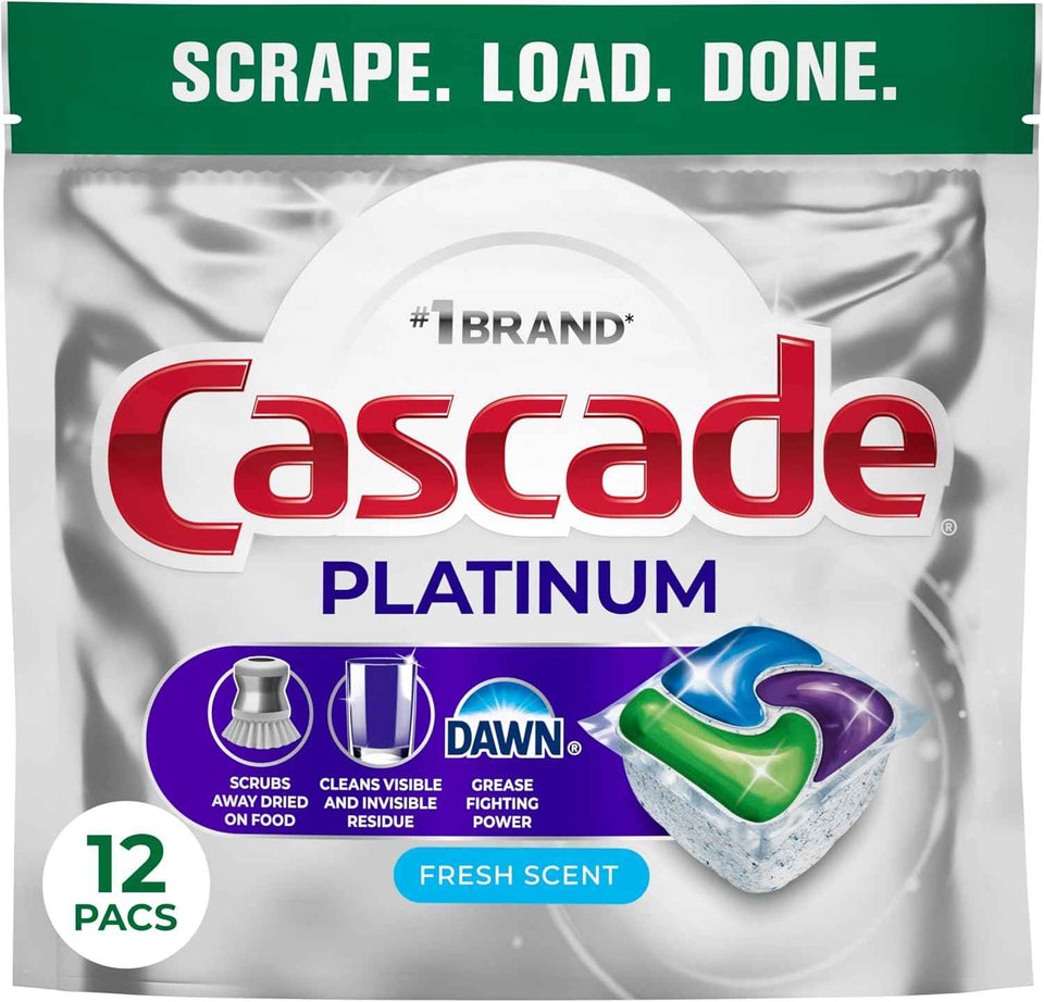 Cascade Platinum Dishwasher Pods, Dishwasher Detergent, Dish Detergent Soap, Fresh, 71 count