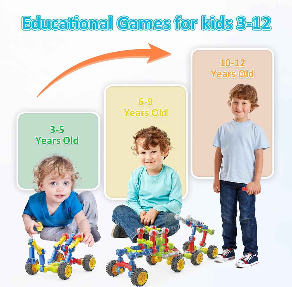huaker 180 piece stem building toys for kids aged 3 4 5 6 7 8 years with large storage box