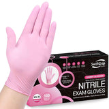 Food-Grade Pink Nitrile Gloves: 3-mil, Latex-Free, Powder-Free, 100 ct Box (Medium)