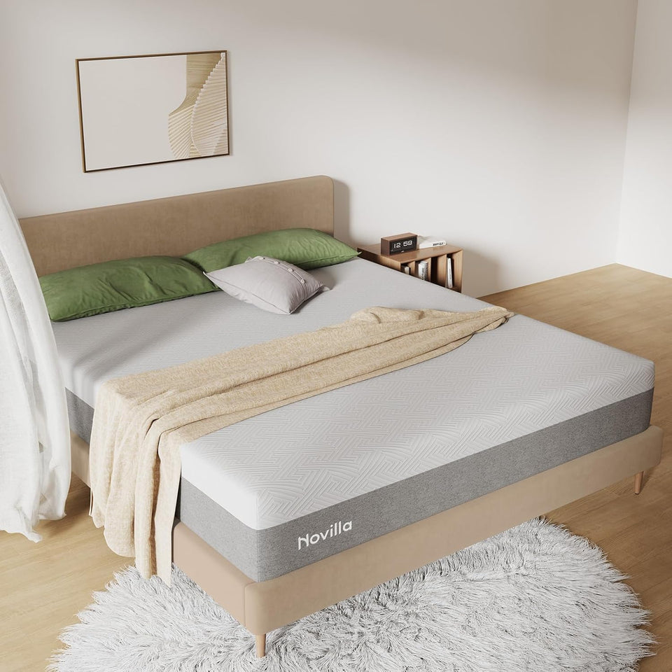 Novilla King Size Mattress, 12 Inch Gel Memory Foam King Mattress for Cool Night & Pressure Relief, Medium Plush Feel with Motion Isolating, Bliss