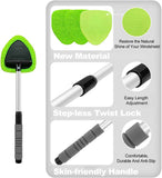 XINDELL Windshield Cleaner Tool – Car Interior Window Cleaning Kit with Extendable Handle & 4 Microfiber Pads, Auto Wiper Inside Windshield Brush for Car & Home Windows
