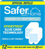 Safer Home Indoor Plug-In Fly Trap - SH502 - Effective Fruit Fly Traps for Indoors, Gnat Traps for House Indoor, 400 Sq Ft Protection - Style: 1 Device + 2 Glue Cards