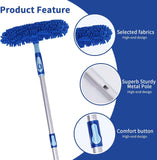 LOMIDA Professional Window Squeegee Kit - Lightweight 62" Aluminum Pole, Rotatable 2-in-1 Cleaning Tool for Cars, Showers & High Windows