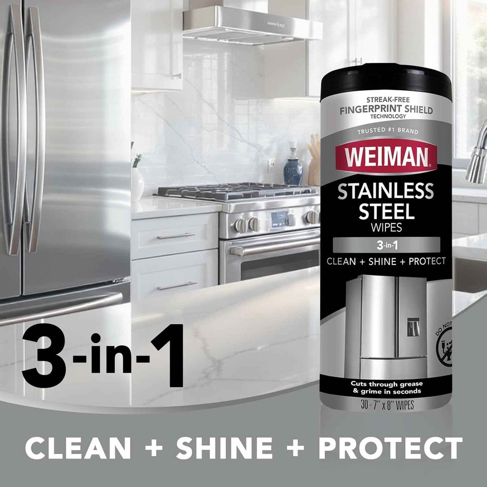 Weiman Stainless Steel Cleaner 30 Count Cleaning Wipes For Stainless Steel Surfaces No Streaks Residue Cleaning Supplies