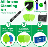XINDELL Windshield Cleaner Tool with Extendable Handle & 4 Microfiber Pads for Car and Home Window Cleaning