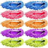 Microfiber mop slipper shoes, 5 pairs, soft washable reusable, free size, for men and women, kids