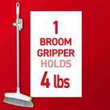 command damage-free broom and mop hangers, 2 hangers and 4 strips, wall mount household cleaning organizer