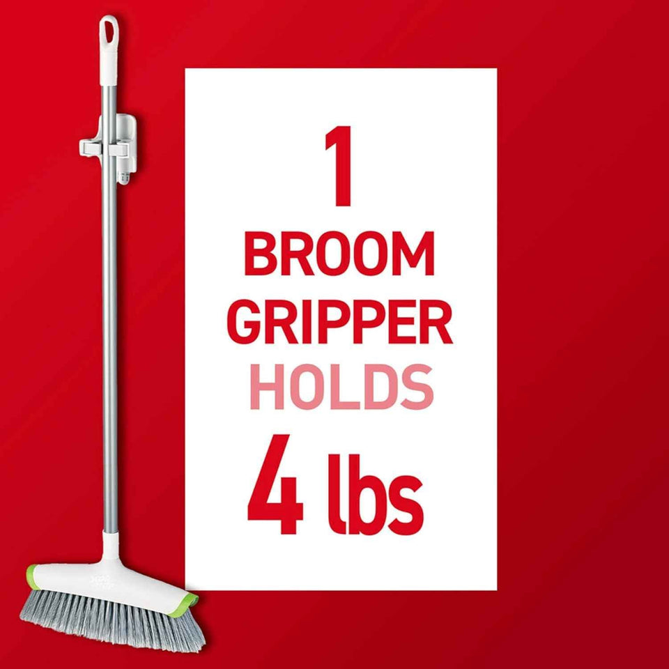 command 2-pack damage-free broom and mop hangers, wall mount household cleaning organizer storage