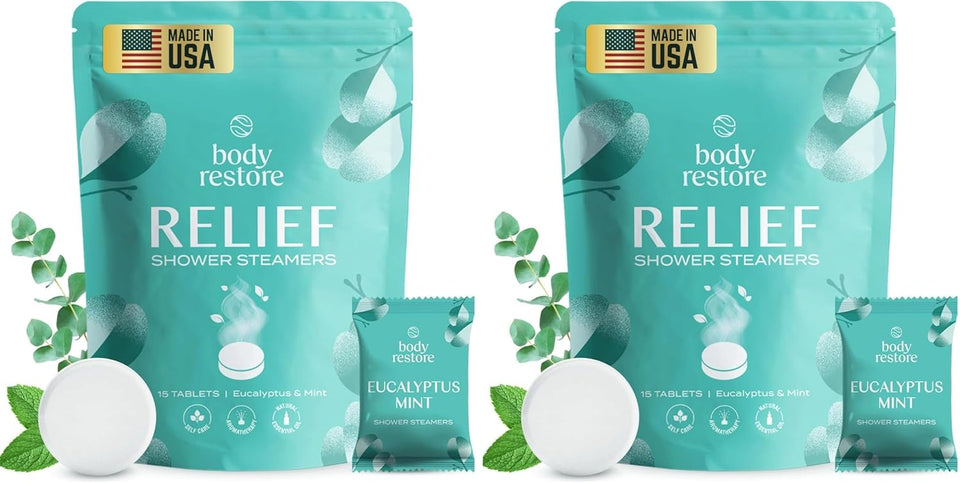 Body Restore Shower Steamers Eucalyptus Aromatherapy 15 Pack