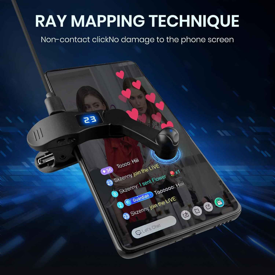 Auto Clicker for iPhone iPad Apps, Fast Click Simulation Finger Continuous Click for Game, Live Broadcasts Likes (Black)