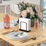 Wican Bamboo Iron Napkin Holder for Kitchen Dining Rustic Wood Decor