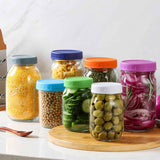 AOZITA 10 WIDE Mouth & 10 REGULAR Mouth Mason Jar Lids - 20 Pack Food Grade Plastic Mason Jar Caps for Ball, Kerr and More Canning Jars - Leakproof & Dishwasher Safe - Multicolor