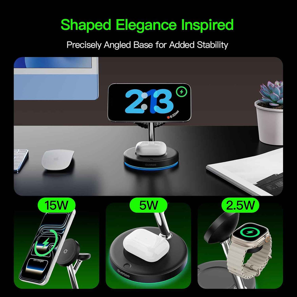 2026 3 in 1 apple charging station with magsafe for iphone 17 16 15 and airpods wireless charger