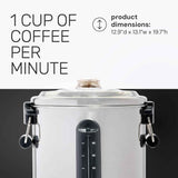 homecraft stainless steel 100-cup coffee urn with dripless faucet and quick-brewing
