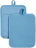 KitchenAid Ribbed Soft Silicone Pot Holder 2-Pack Set, Milkshake Tan, 7"x9"