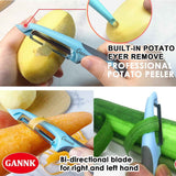 GANNK 3 in 1 Blade Spin Design Potato Apple Vegetable Peelers for Kitchen, I and Y Peelers for Fruit Veggie Potatoes Carrot Cucumber