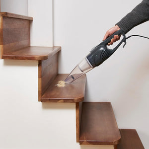 Amazon Basics 2-in-1 Corded Stick Vacuum Cleaner, Convertible to Handheld, Lightweight (3.9 LBS), with Washable Filter, Crevice Tools, 0.5L Dust Cup, 19.7-Ft Cord, 300W, Black