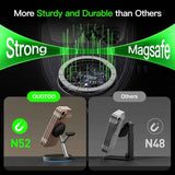 2026 3 in 1 Charging Station for Apple Compatible with Magsafe Charger Stand for iPhone 17 16 15 14 13 12 Wireless Charging Station for AirPods Wireless Charger for iWatch Series