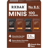 rxbar mini protein bars, 7.3oz box, 8 count, variety pack, peanut butter chocolate and chocolate sea salt